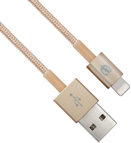 Bluemagus Lightning to USB Cable 3.2 feet with Braided Nylon and Aluminum Housing, Replacement Charging Cord for iPhone 6S, 6S Plus, 6, 6 Plus, 5S, 5, 5C, iPad 5, 4, Air, Mini, Mini 2 and more - Gold