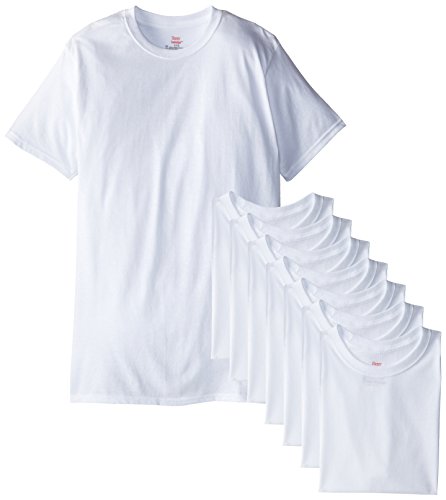 Hanes men s 8-pack crew t-shirt, white, x-large