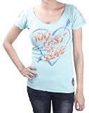 AFFLICTION Too Fast Burnout Scoop Neck Womens T-Shirt Green Size M