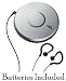 Sony Portable Skip-Free CD Player Walkman with Clip Style Earbud Headphones, LCD Display, Digital Mega Bass Sound, Automatic Volume Limiter System & CD-R/RW Playback - Silver ** Batteries Included **