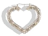 Sterling Silver Super Sized Heart Creole Hoop Earrings