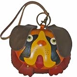 Handmade Leather Coin/change Purse, Color Dog Face Cover, Zipper Closure, Unique Wristlet Wallet