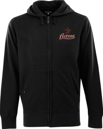 Houston Astros Black Signature Full-Zip Fleece Hooded Sweatshirt