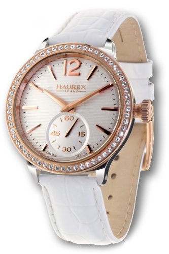 Haurex Italy Women’s FU341DSH Grand Class Rose-Gold PVD Bezel With Crystals Watch