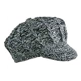 BLACK WHITE & GRAY SOFT STRETCH KNIT NEWSBOY CABBIE HAT