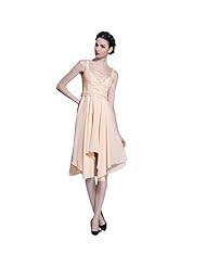 A-line Satin Sleeveless Knee Length Beaded Jeweled Crystal Bridesmaid Dress/Prom Dress/Party Dress 
