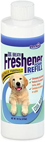 Dog Breath Freshener Foam REFILL - 16 oz. - Eliminate Bad Dog Breath - Effective Teeth Cleaning Product- Mint Flavor - No Toothbrush Needed - Reduce and Prevent Tartar & Plaque - No Xylitol/Alcohol - Best Dental Care For Dogs & House Cat - Easy Foam Spray!