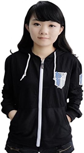 Ainiel Hot Attack on Titan Shingeki No Kyojin Anime T-shirt Cosplay Unisex Costume Hoodie Coat Sweater Long Sleeve (XL, Black-Long Sleeve-2)