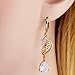 Yazilind Elegant Hollow Design 18k Gold Filled Inlay Teardrop Cubic Zirconia Dangle Drop Earrings