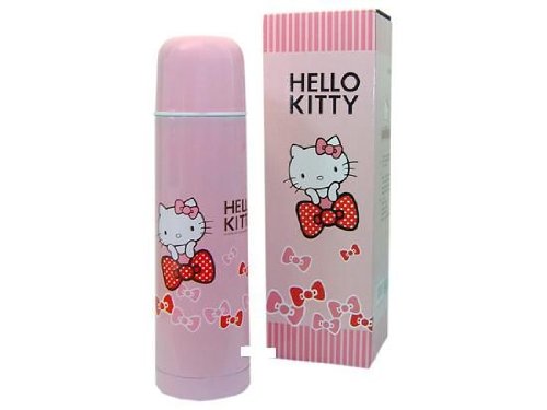 Hello Kitty Stainless Steel Vacuum Bottle Thermos w/ Bag 500ml or 17 Oz