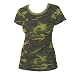 Pink and White Camouflage Cammo Novelty Print Super soft 100% cotton longer womens and girls tee shirt. 5 Adult Sizes