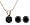 14k Yellow Gold Black Diamond Stud Earring and Pendant Set (1 cttw)