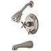 KINGSTON BRASS VB46380ZX Millennium Tub and Shower Faucet, Brushed Nickel