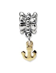 Sterling Silver & 14k s Anchor Dangle Bead by Reflection Beads, Best Quality Free Gift Box Satisfaction Guaranteed