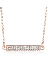 Kenneth Cole New York "Springtime Rose" Pave Rectangle Bar Pendant Necklace, 19"