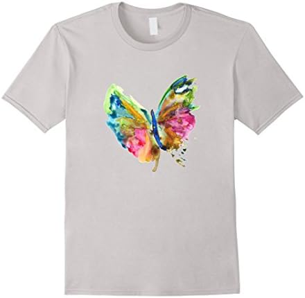 Men's Butterfly T Shirt Large Silver