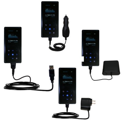 Road Warrior Kit for the Samsung Yepp YP-K5 4GB includes a Car & Wall Charger AND USB cable AND Battery Extender - Gomadic Brand w/ TipExchange Technology