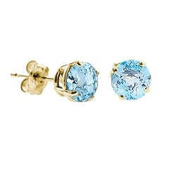 Damen Ohrringe Sterling-Silber 925 Blau Topas 2 Karat