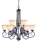 Savoy House Lighting - GZ-1-2833-9-72 - Somerset 9 Light Chandelier - Rustic Bronze Finish / Tinted Scavo Glass