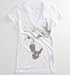 Drift Away Wolf Plain V-Neck Tee - White X Lrg