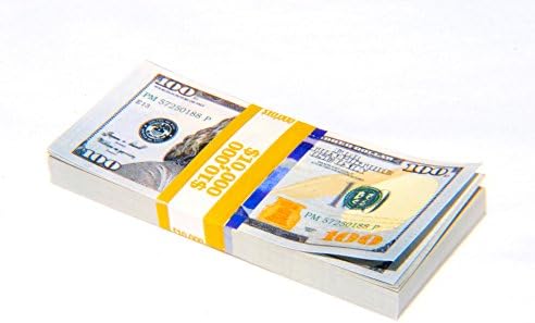 Prop Money Stack - New Style $100 - Full Print One Hundred Dollar Stack (ONE STACK)- Best High Quality Novelty Prop For Use as Prop in Motion Pictures, Movies, Photography, TV, Advertising, and Video