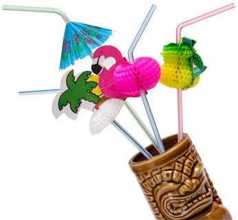 18 X 9 1/2" Honeycomb Straws Party Supply (Flamingos)