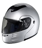 DOT Silver Glossy Full Face Modular Flip-Up Helmet