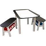US Art Supply&reg; Children's Drawing Table and Chairs with paper roll