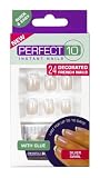 Review PERFECT 10 40 22 325 / Perfect 10 Decorated French Artificial Nails -Silver Swirl