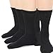 Relaxed Lose Binding Top Viscose Bamboo Diabetic Socks Crew 3-Pairs (9-11, Black)