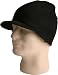 Knit Visor Beanie Ski Cap Hat In Black