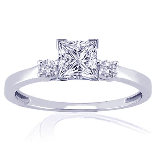 1.10 Ct Princess Cut Diamond Engagement Ring 