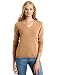 Sofie Women's Long Sleeve 100% Cashmere V-Neck Sweater, Brown Sugar, Small