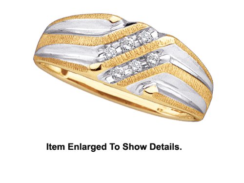 Nice Men's 2Tone Genuine Gold and Diamond Ring