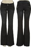 JOLT Dark Stretch Flare Jeans W Wide Waistband [T242STVH] - DKGY (Dark Grey) Stitch