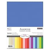 Paper Company Cardstock Super Value Pack Asst, 8-1/2-Inch by 11-Inch 200/Pkg, Assorted, 18 Colors
