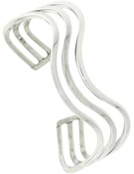 Sterling Silver 3 Wire Wave Cuff Bangle Bracelet 1/2 inch wide,