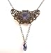 Undomiel Filigree Necklace Brass Vintage Artglass Jewelry Inspired by Tolkien's Lord of the Rings (18 inches)