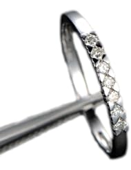 Solid 14K White Gold Round Cut 1.5mm Moissanite Wedding Anniversary Ring,Shared Prongs