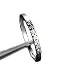 Solid 14K White Gold Round Cut 1.5mm Moissanite Wedding Anniversary Ring,Shared Prongs