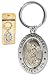 Saint St Michael Revolving Dual-tone Key Ring W Prayer Christian Religious Gift