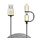 iPhone 5S Charger, 6.6 Ft Long, F-color 2-in-1 Apple MFI Lightning Cable for iPhone 6S 6 Plus 5 5S 5C,iPhone SE, iPad Pro, iPad Mini 4, Mirco USB Charging Cord for Sumsung S6 Edge, HTC, Motorola, Gold
