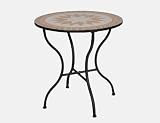 Siena Garden Tisch Finca, &Oslash; 70 x H 71 cm, Gestell schwarz/mit Mosaik-Platte 70 cm rund