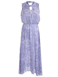Sleeveless Bandeau Neck Paisley Cutout  Dress