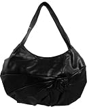 Womens Large Black Rosette Vintage Shoulder Handbag