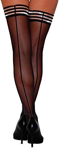 Kix'ies Lois Thigh High w/Black Seam Black B