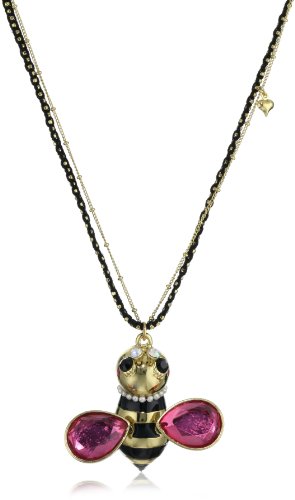 Betsey Johnson "Hawaii Luau" Large Bumble Bee Pendant Necklace