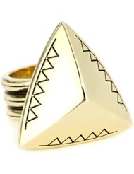 House of Harlow 1960 Gold-Plated Engraved Faceted Pyramid Cocktail Ring, Size 8