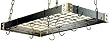 Rogar Black Rectangular Pot Rack with Grid and Chrome Accessories 3-in.
