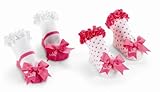 Baby Girl Pink Initial Sock Set, 2 Pack Letter A, 0 - 12 Months